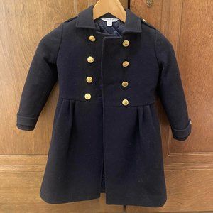 Brooks Brothers Girls Double-Breasted Long Wool Coat Navy XS (4T)